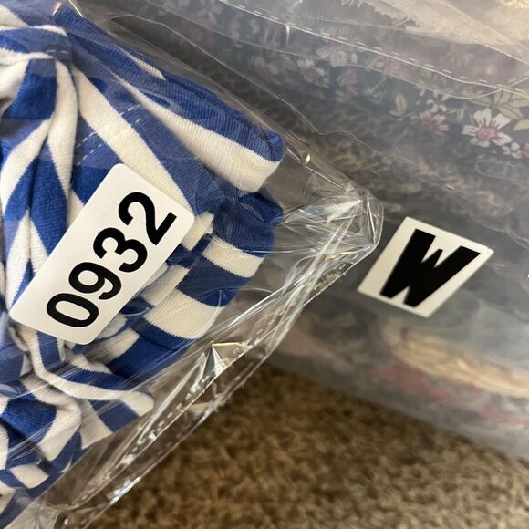 bebe Dress Womens Small Nautical Blue White Striped Mock Neck Bodycon Midi Knit - Picture 9 of 9